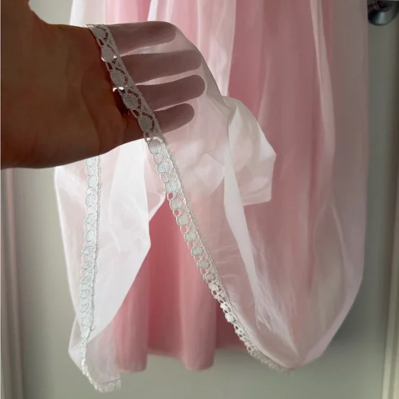 Vintage French Maid Pink Nightgown Lingerie - Picture 7 of 7
